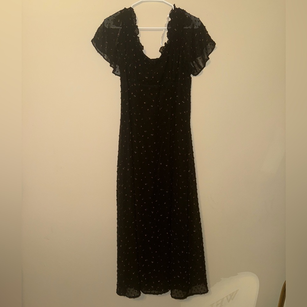 Lulus Black Floral Midi Dress